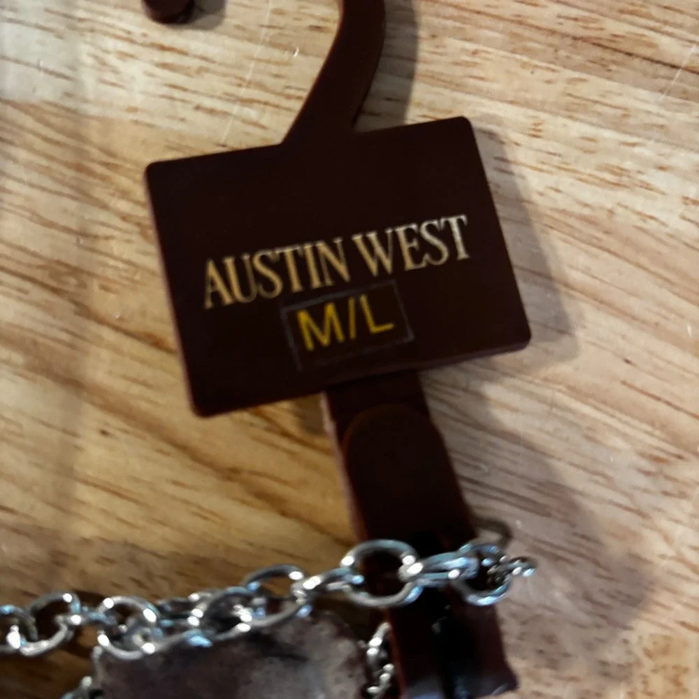 Austin West Concho Chain Belt Women M/L Mixed Metal Silver Gold Copper Western